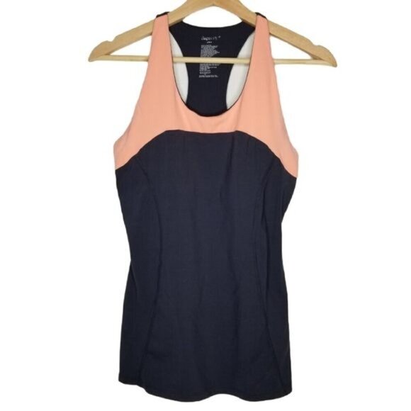 GAP BODY Racerback‎ Athletic Tank Top Built In Bra Dri Fit Grey Women's Medium - Picture 2 of 10